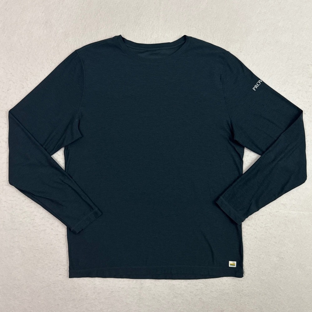 Vuori Strato Tech Shirt Mens Large Navy Long Sleeve Performance Province Logo